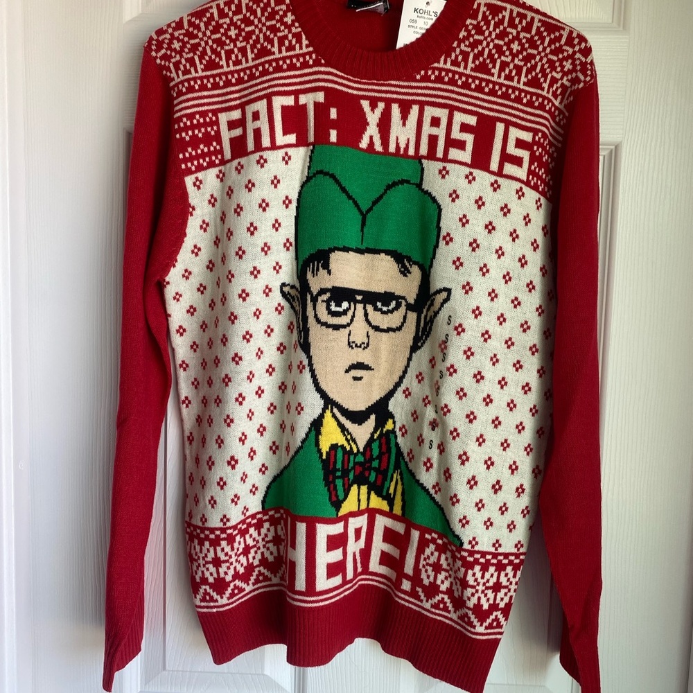 Dwight Schrute Office Red and Green Ugly Christmas Sweater